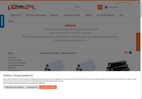 Obiegała Adam Firma Handlowo Usługowa „MEGAN” Handel Opakowaniami’